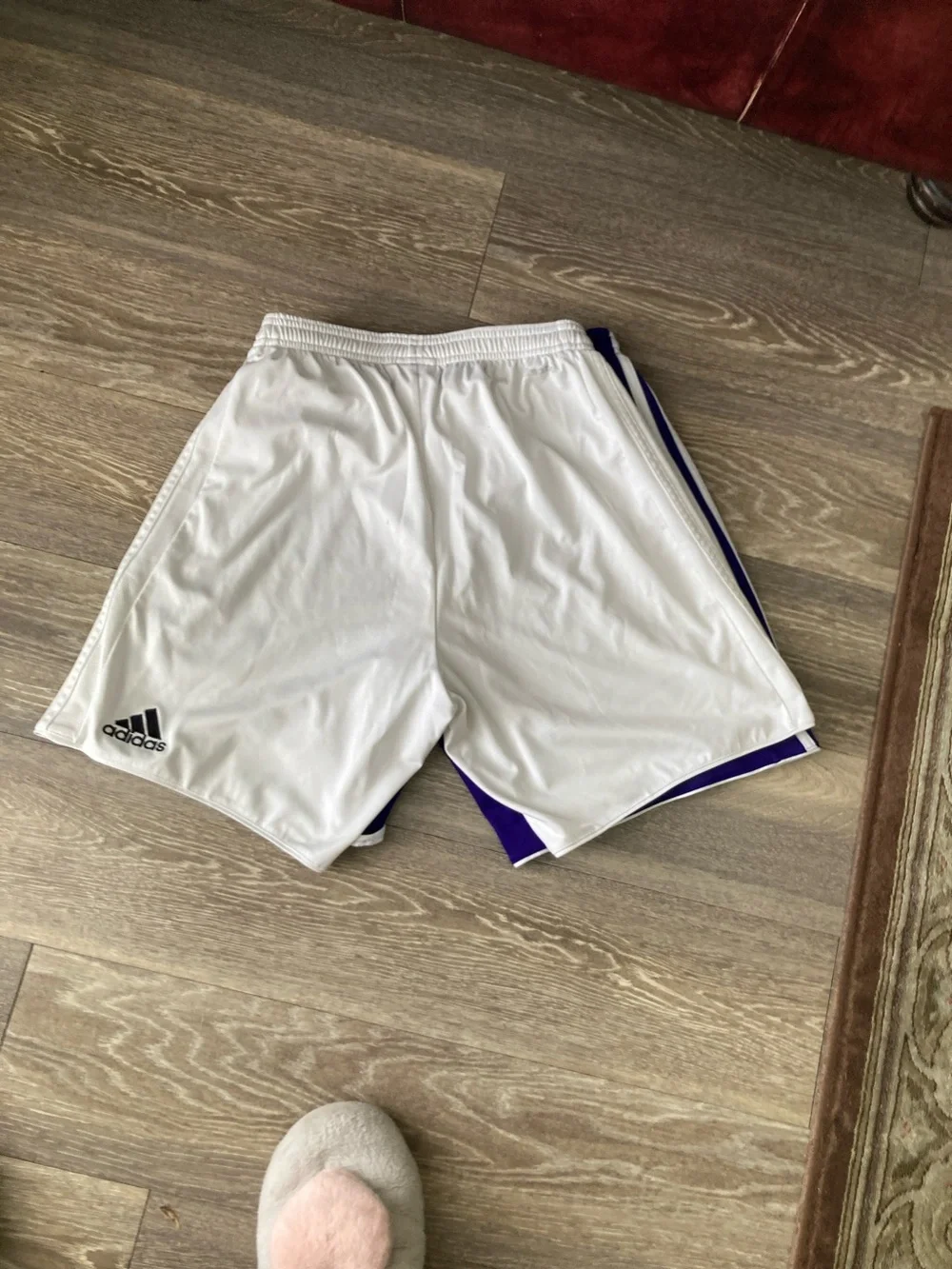 adidas Men’s 3-Pack Athletic Shorts — Black, Purple, White